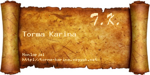 Torma Karina névjegykártya